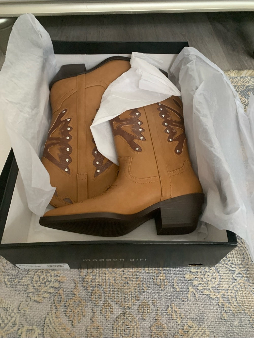 Madden Girl Two-Tone Brown Western Heeled Boot